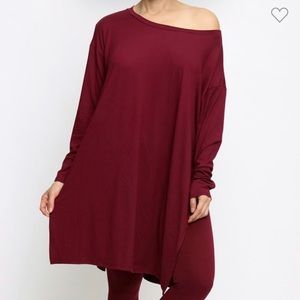 Maroon Knit  2pc. Piece Legging Set